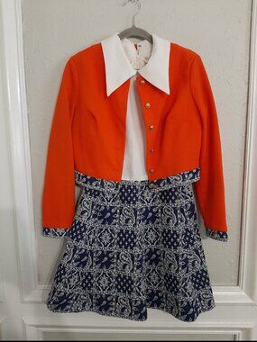 Vintage 60s 70s jerell of Texas mini dress jacket set groovy retro Brady bunch